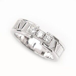 TIFFANY & CO. White Gold Diamond Atlas Ring
